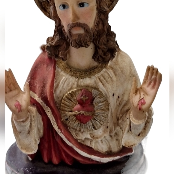 Sacred Heart Of Jesus Vintage Figurine‎ - Picture 8 of 11